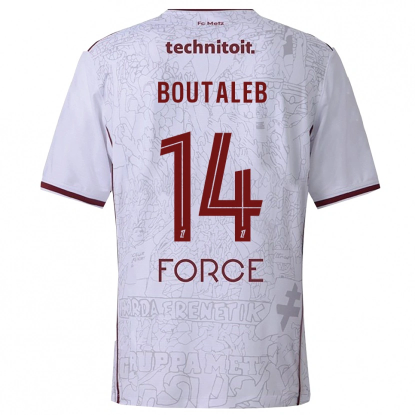 Danxen Män Inès Boutaleb #14 Vit Bourgogne Bortatröja Matchtröjor 2025/26 Tröjor T-Tröja