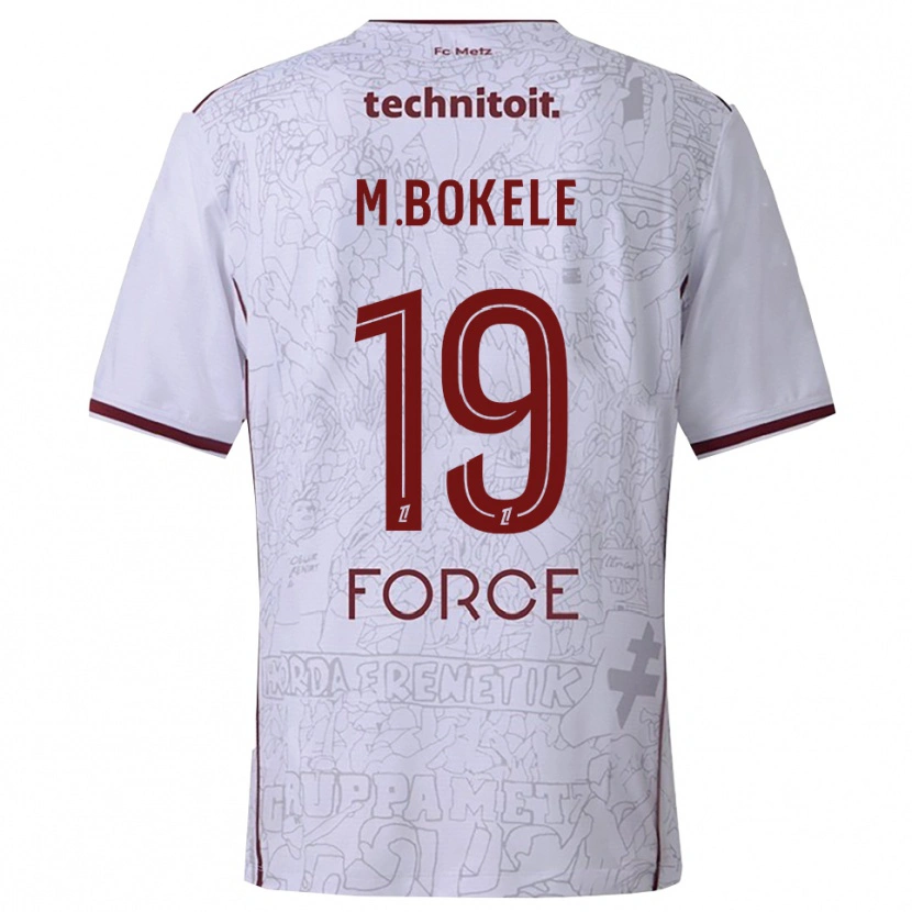 Danxen Män Morgan Bokele #19 Vit Bourgogne Bortatröja Matchtröjor 2025/26 Tröjor T-Tröja