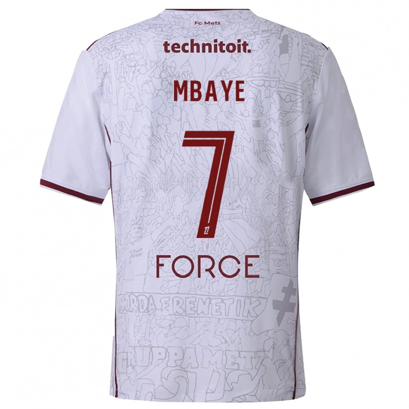 Danxen Män Malick Mbaye #7 Vit Bourgogne Bortatröja Matchtröjor 2025/26 Tröjor T-Tröja