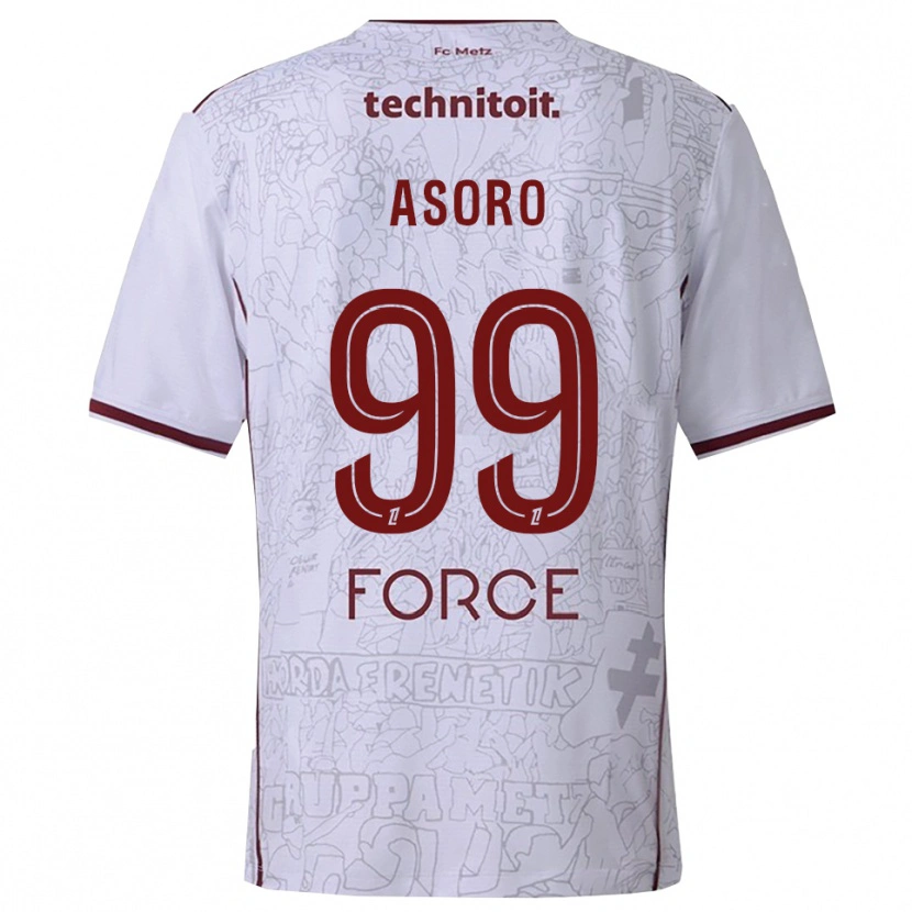 Danxen Män Joel Asoro #99 Vit Bourgogne Bortatröja Matchtröjor 2025/26 Tröjor T-Tröja