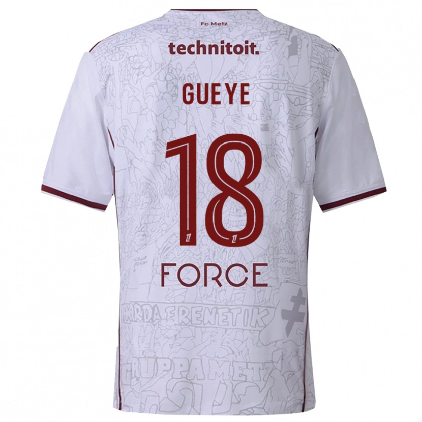 Danxen Män Idrissa Gueye #18 Vit Bourgogne Bortatröja Matchtröjor 2025/26 Tröjor T-Tröja