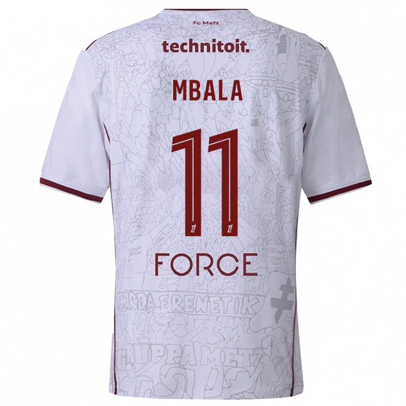 Danxen Män Nathan Mbala #11 Vit Bourgogne Bortatröja Matchtröjor 2025/26 Tröjor T-Tröja