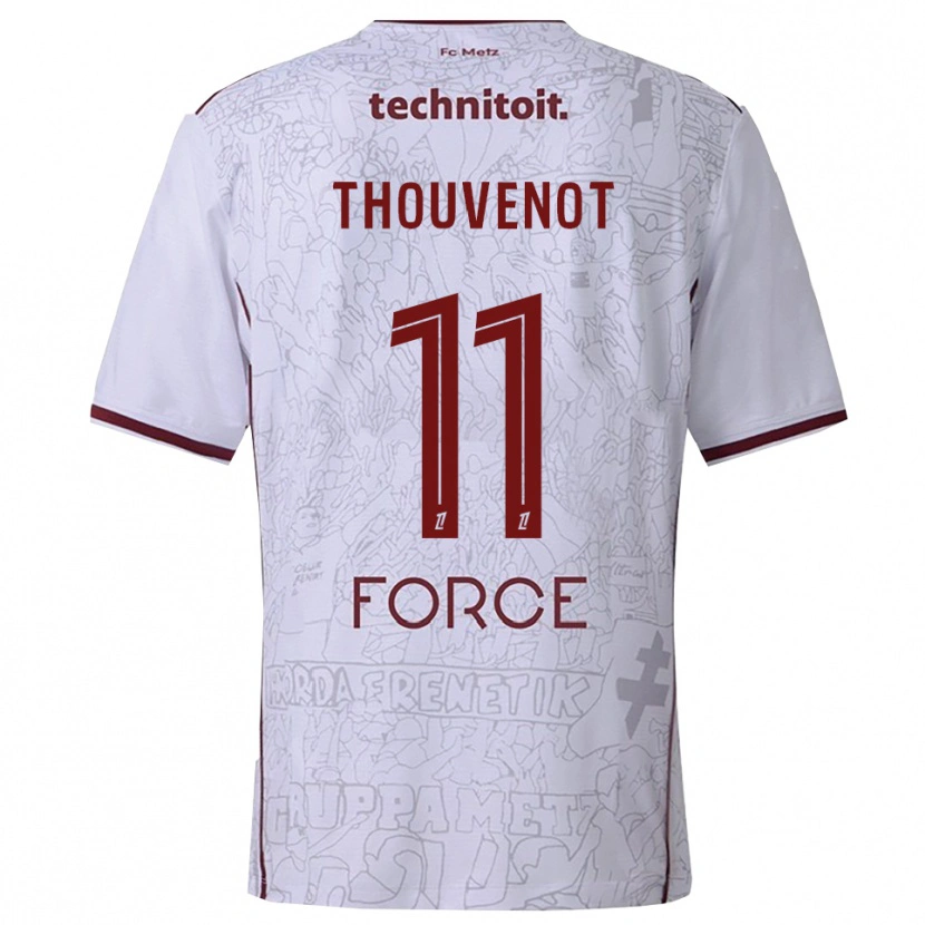 Danxen Män Jules Thouvenot #11 Vit Bourgogne Bortatröja Matchtröjor 2025/26 Tröjor T-Tröja
