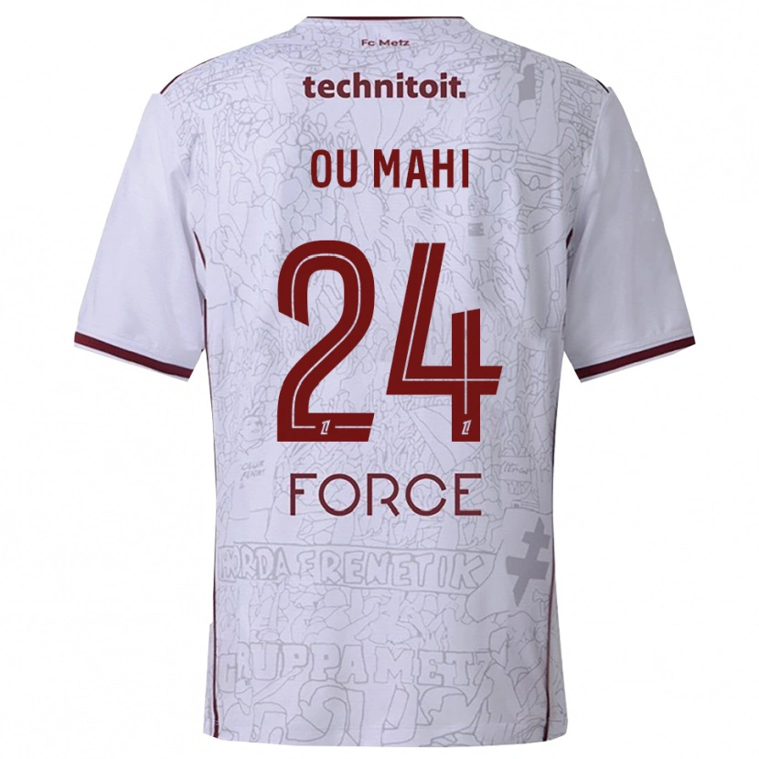Danxen Män Inès Ou Mahi #24 Vit Bourgogne Bortatröja Matchtröjor 2025/26 Tröjor T-Tröja