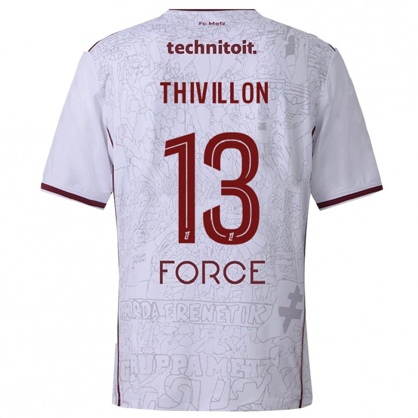 Danxen Män Lina Thivillon #13 Vit Bourgogne Bortatröja Matchtröjor 2025/26 Tröjor T-Tröja