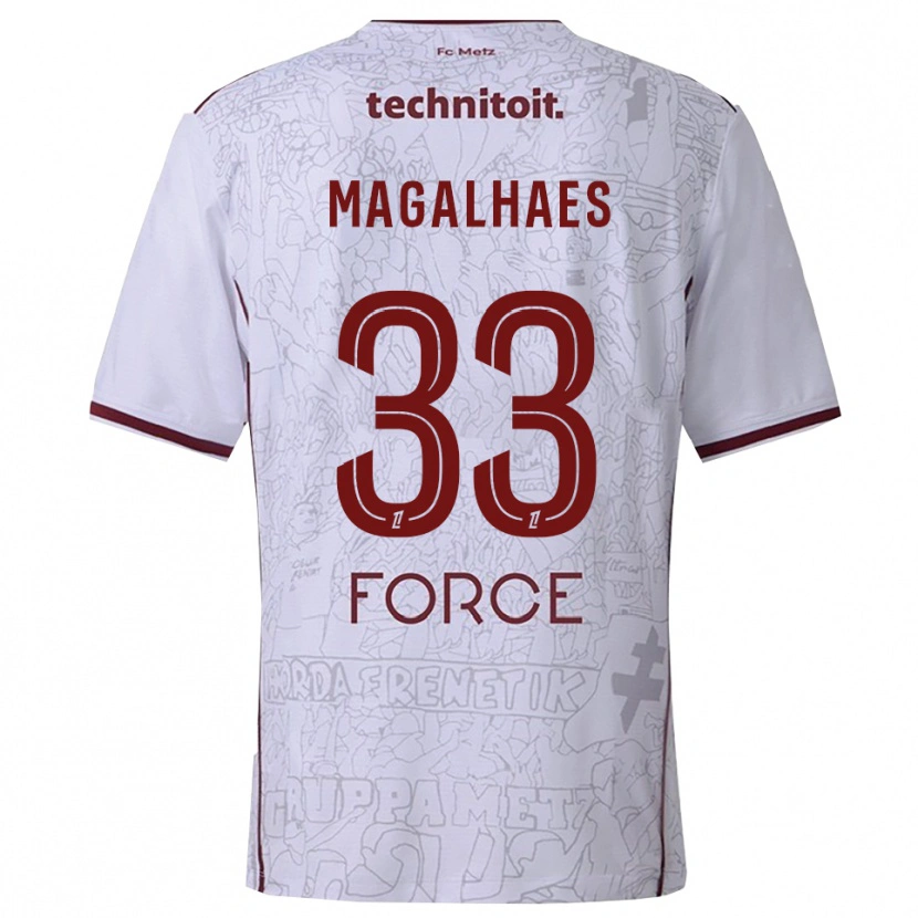 Danxen Män Manon Magalhaes #33 Vit Bourgogne Bortatröja Matchtröjor 2025/26 Tröjor T-Tröja