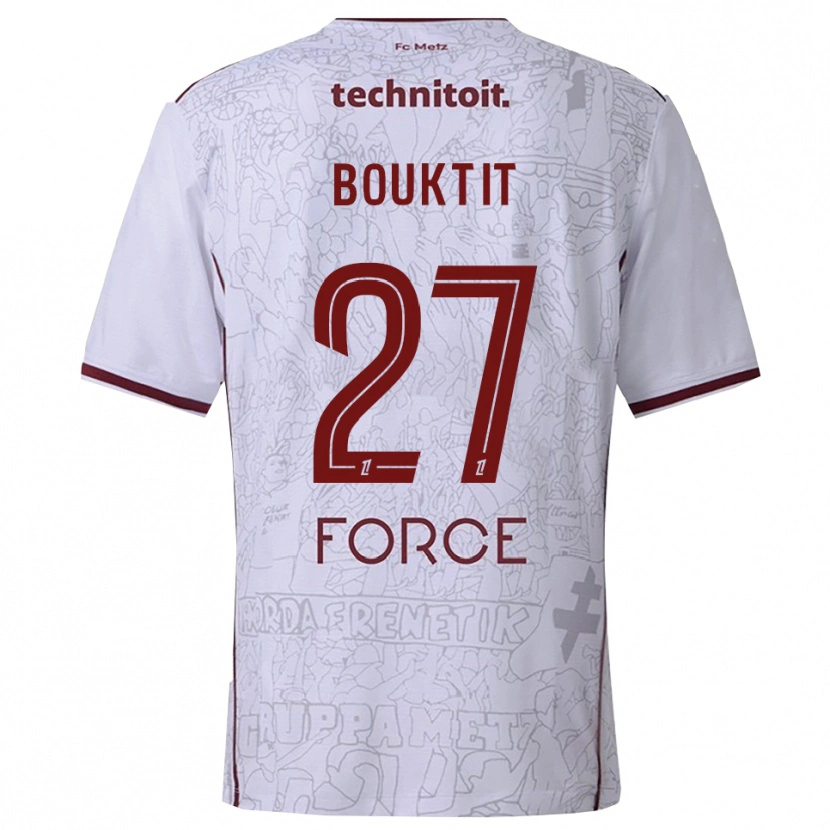 Danxen Män Assia Bouktit #27 Vit Bourgogne Bortatröja Matchtröjor 2025/26 Tröjor T-Tröja