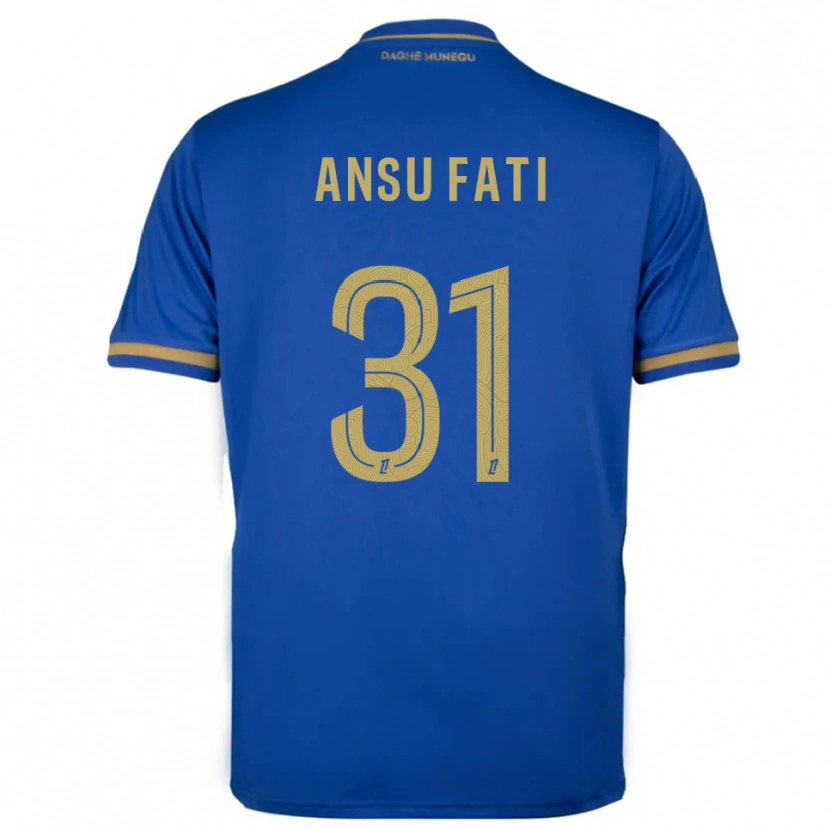 Danxen Män Ansu Fati #31 Blå Guld Bortatröja Matchtröjor 2025/26 Tröjor T-Tröja