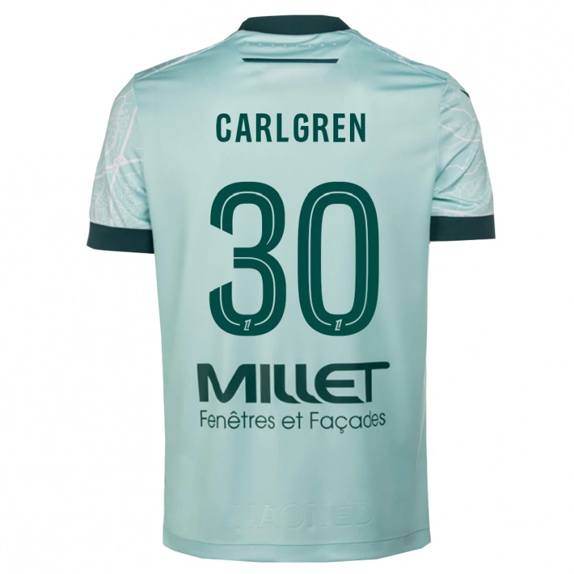 Danxen Män Patrik Carlgren #30 Grön Vit Bortatröja Matchtröjor 2025/26 Tröjor T-Tröja