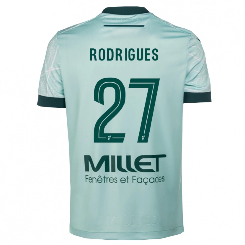 Danxen Män Nelly Rodrigues #27 Grön Vit Bortatröja Matchtröjor 2025/26 Tröjor T-Tröja