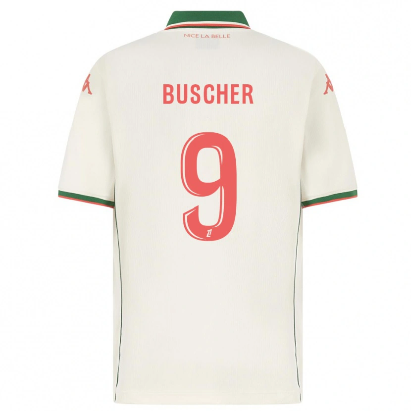 Danxen Män Mickaël Buscher #9 Vit Grön Bortatröja Matchtröjor 2025/26 Tröjor T-Tröja