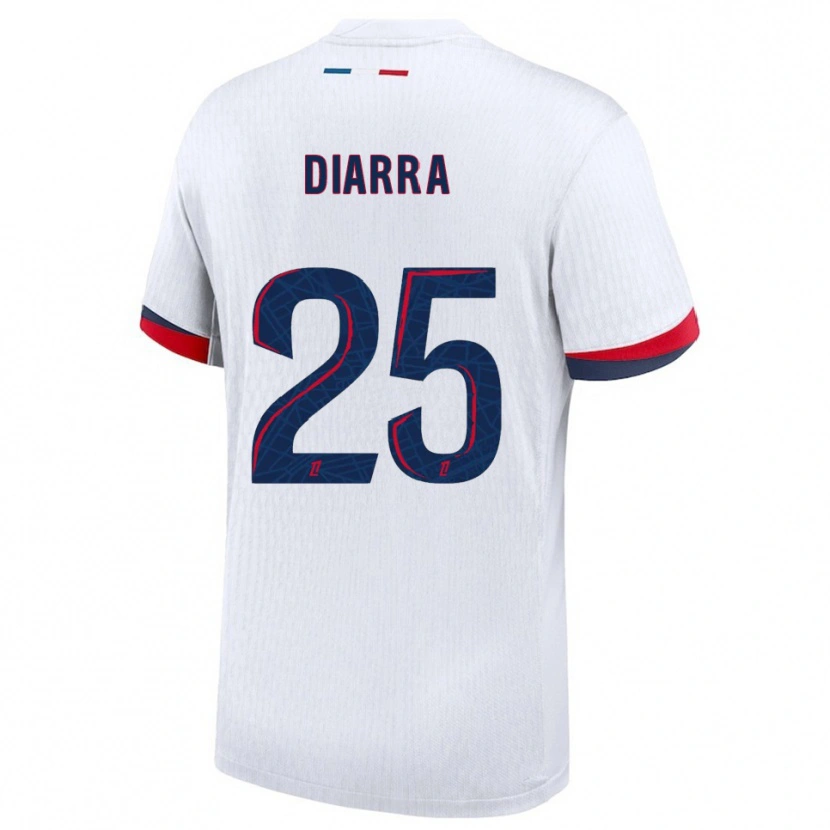 Danxen Män Agueissa Diarra #25 Vit Röd Bortatröja Matchtröjor 2025/26 Tröjor T-Tröja