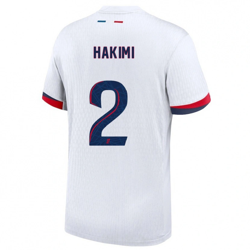 Danxen Män Achraf Hakimi #2 Vit Röd Bortatröja Matchtröjor 2025/26 Tröjor T-Tröja