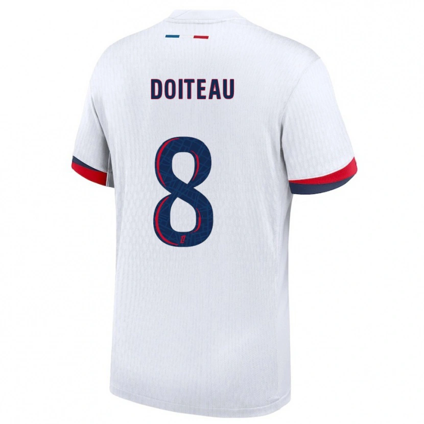 Danxen Män Benoit Doiteau #8 Vit Röd Bortatröja Matchtröjor 2025/26 Tröjor T-Tröja