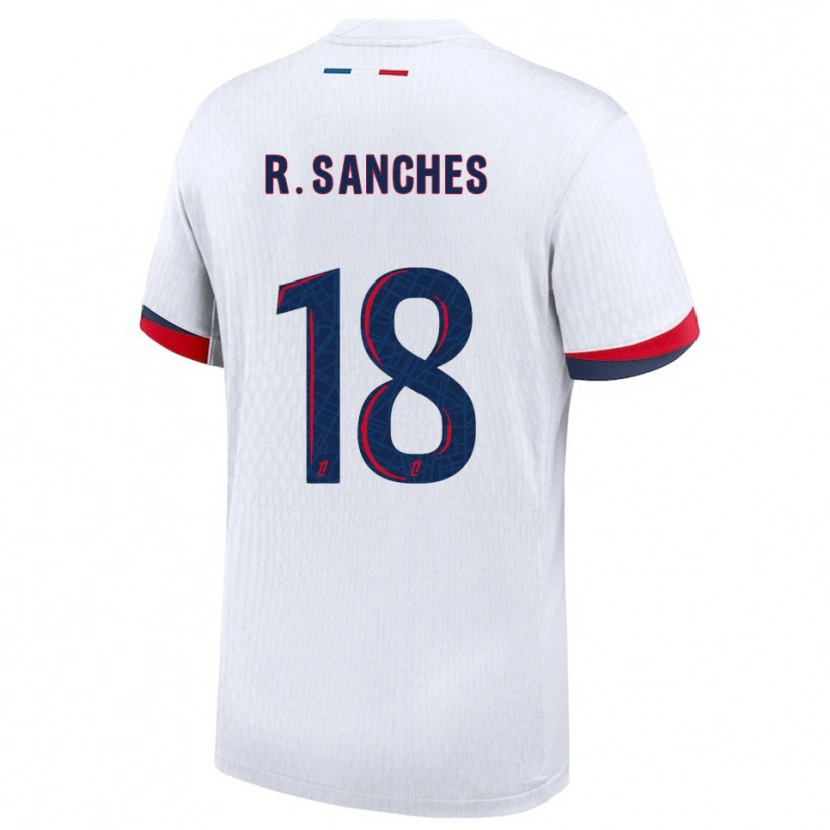 Danxen Män Renato Sanches #18 Vit Röd Bortatröja Matchtröjor 2025/26 Tröjor T-Tröja