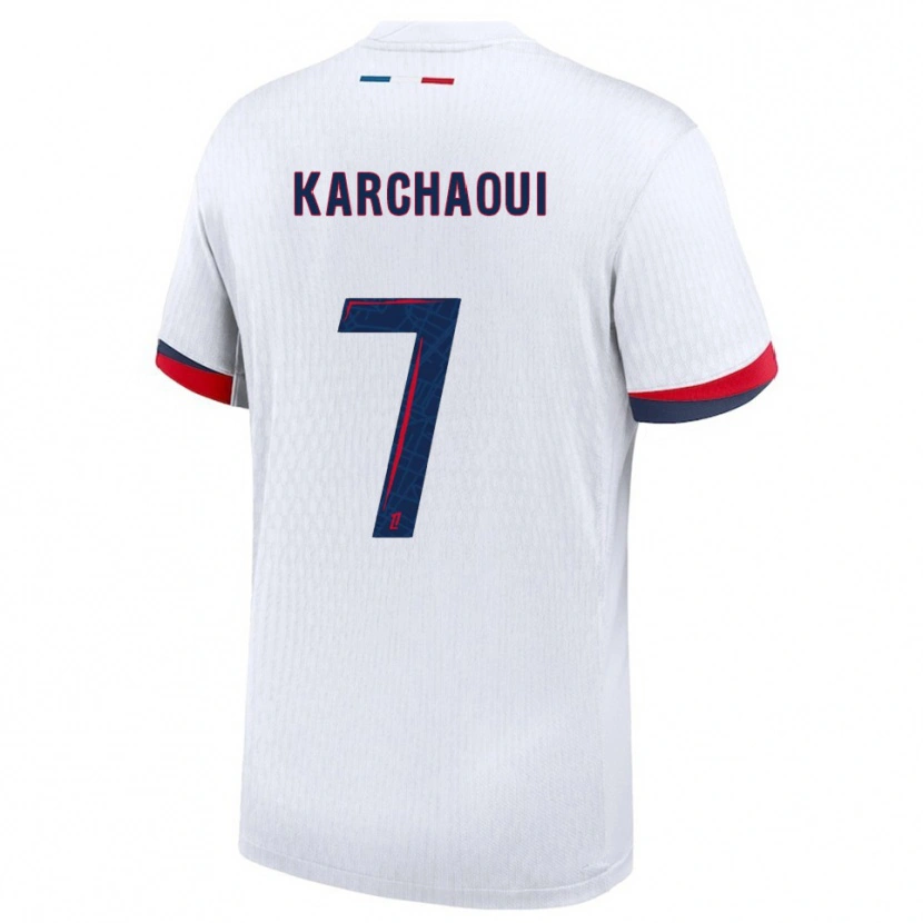 Danxen Män Sakina Karchaoui #7 Vit Röd Bortatröja Matchtröjor 2025/26 Tröjor T-Tröja