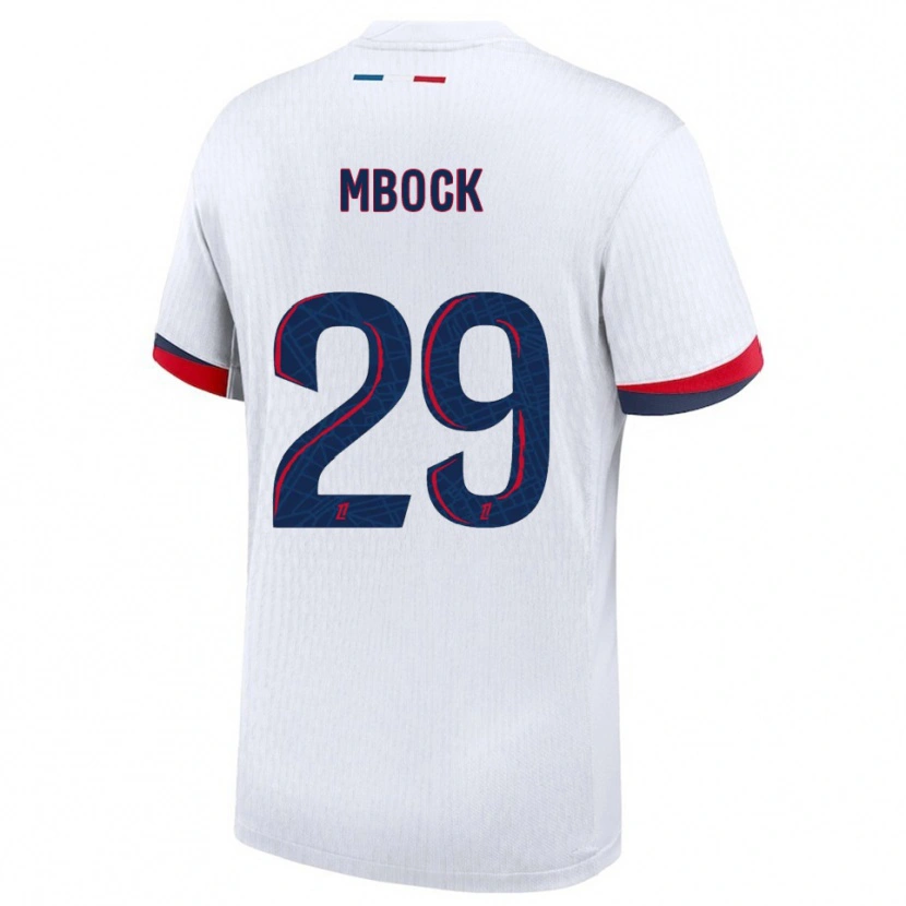 Danxen Män Griedge Mbock #29 Vit Röd Bortatröja Matchtröjor 2025/26 Tröjor T-Tröja