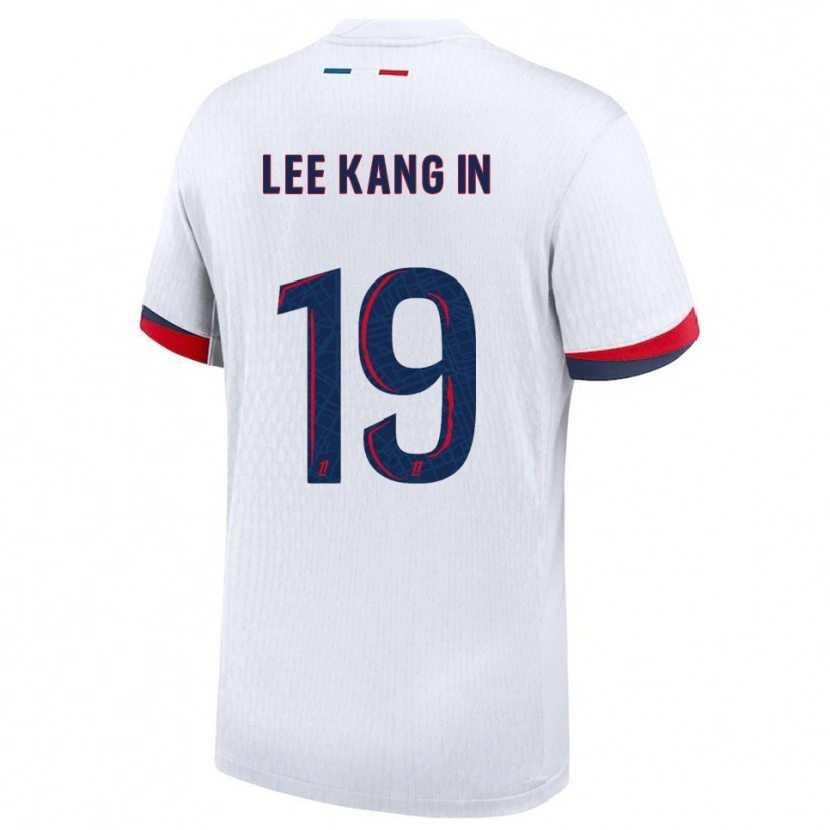 Danxen Män Kang-In Lee #19 Vit Röd Bortatröja Matchtröjor 2025/26 Tröjor T-Tröja