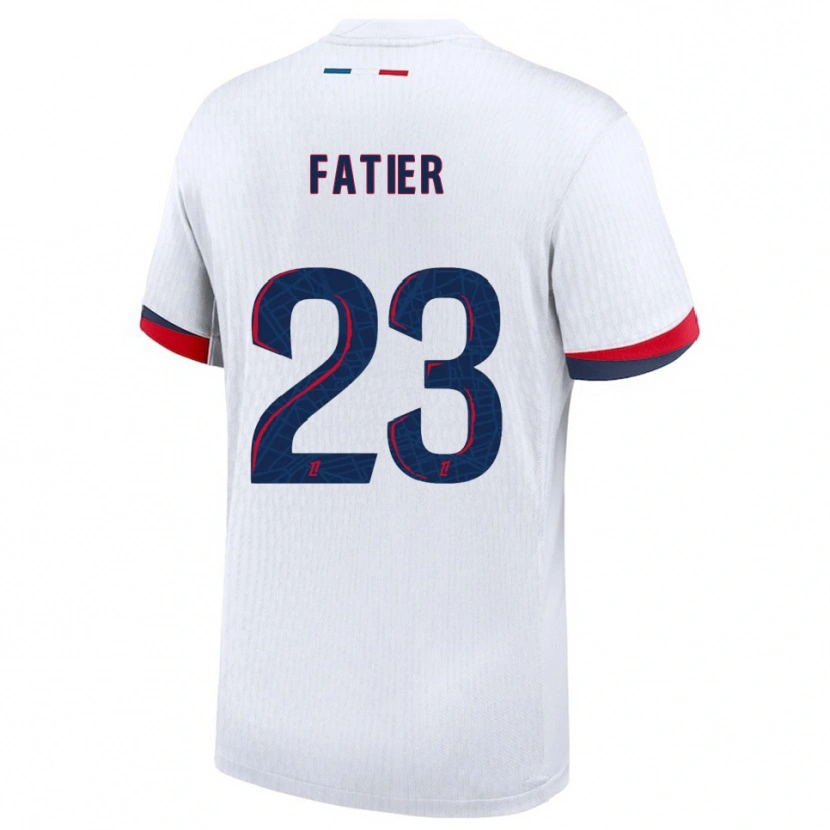 Danxen Män Noémie Fatier #23 Vit Röd Bortatröja Matchtröjor 2025/26 Tröjor T-Tröja