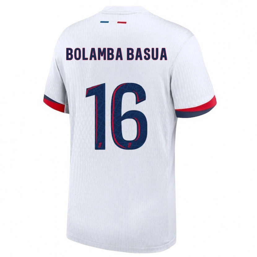 Danxen Män Kévin Bolamba Basua #16 Vit Röd Bortatröja Matchtröjor 2025/26 Tröjor T-Tröja