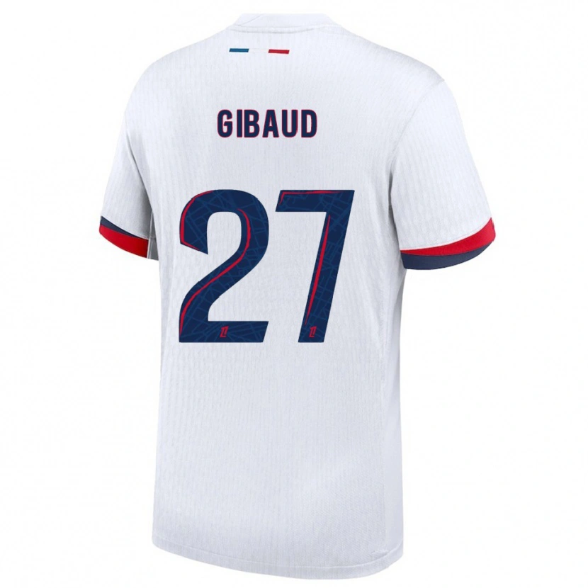 Danxen Män Pierre Gibaud #27 Vit Röd Bortatröja Matchtröjor 2025/26 Tröjor T-Tröja
