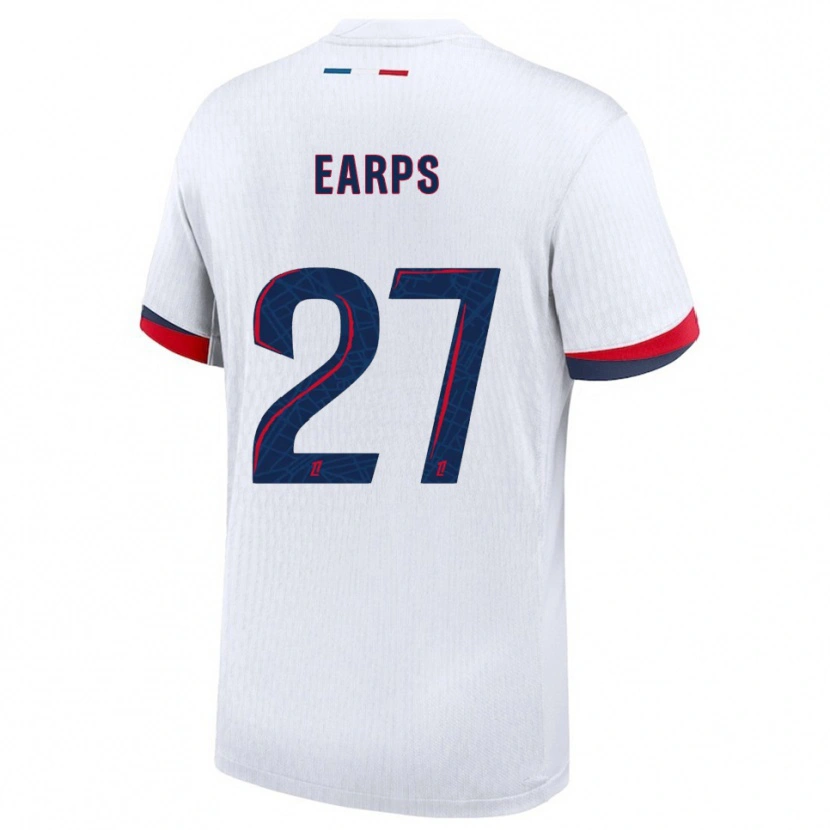 Danxen Män Mary Earps #27 Vit Röd Bortatröja Matchtröjor 2025/26 Tröjor T-Tröja