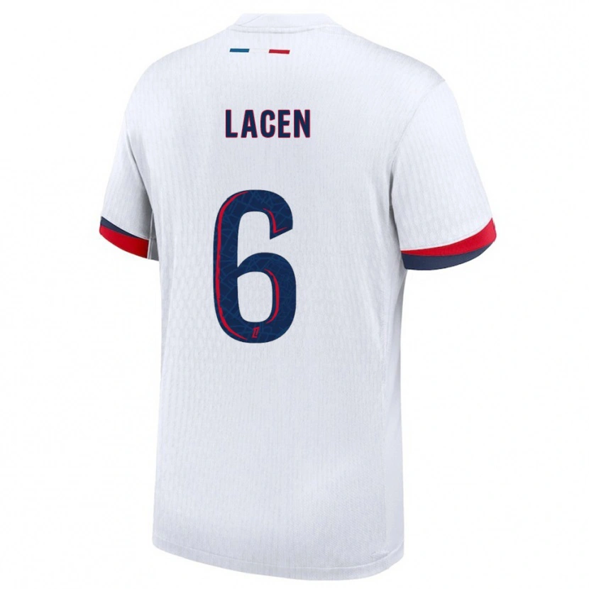 Danxen Män Michaël Lacen #6 Vit Röd Bortatröja Matchtröjor 2025/26 Tröjor T-Tröja