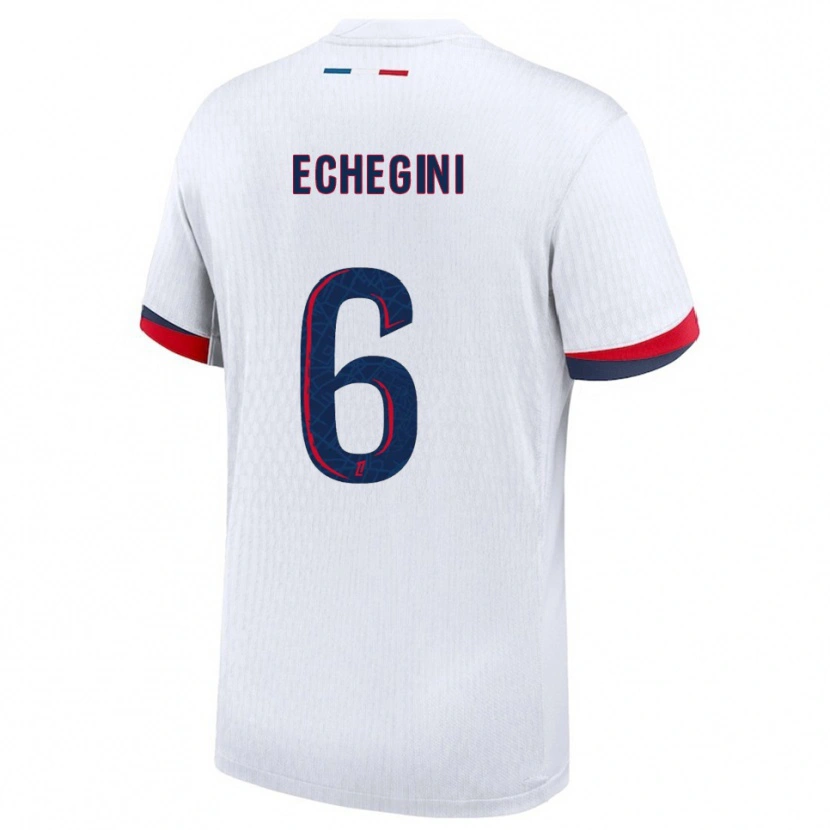 Danxen Män Joe Echegini #6 Vit Röd Bortatröja Matchtröjor 2025/26 Tröjor T-Tröja