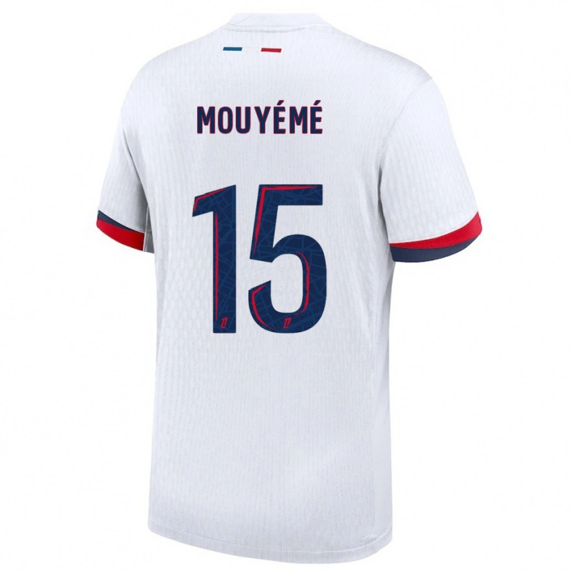 Danxen Män Théo Mouyémé #15 Vit Röd Bortatröja Matchtröjor 2025/26 Tröjor T-Tröja