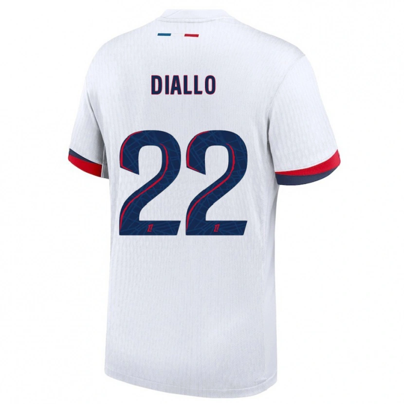 Danxen Män Abdou Diallo #22 Vit Röd Bortatröja Matchtröjor 2025/26 Tröjor T-Tröja