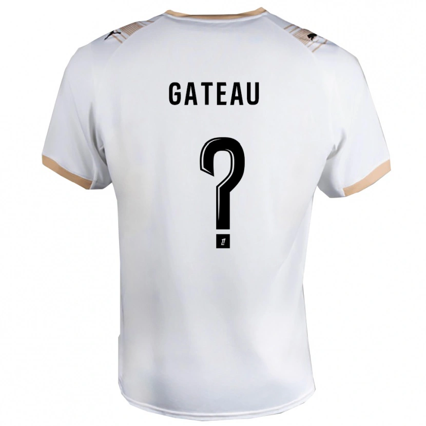 Danxen Män Maxence Gateau #0 Vit Svart Bortatröja Matchtröjor 2025/26 Tröjor T-Tröja