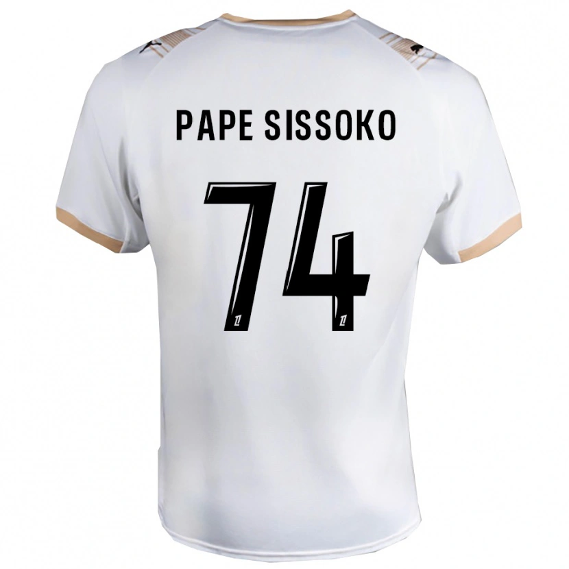 Danxen Män Niama Pape Sissoko #74 Vit Svart Bortatröja Matchtröjor 2025/26 Tröjor T-Tröja
