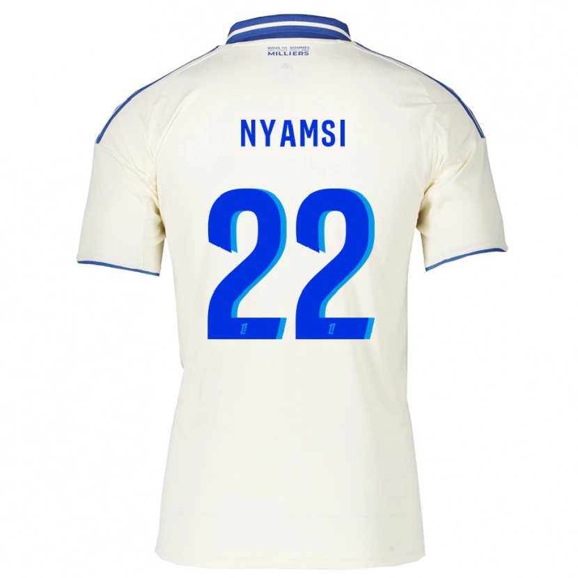 Danxen Män Gerzino Nyamsi #22 Champagne Blå Bortatröja Matchtröjor 2025/26 Tröjor T-Tröja