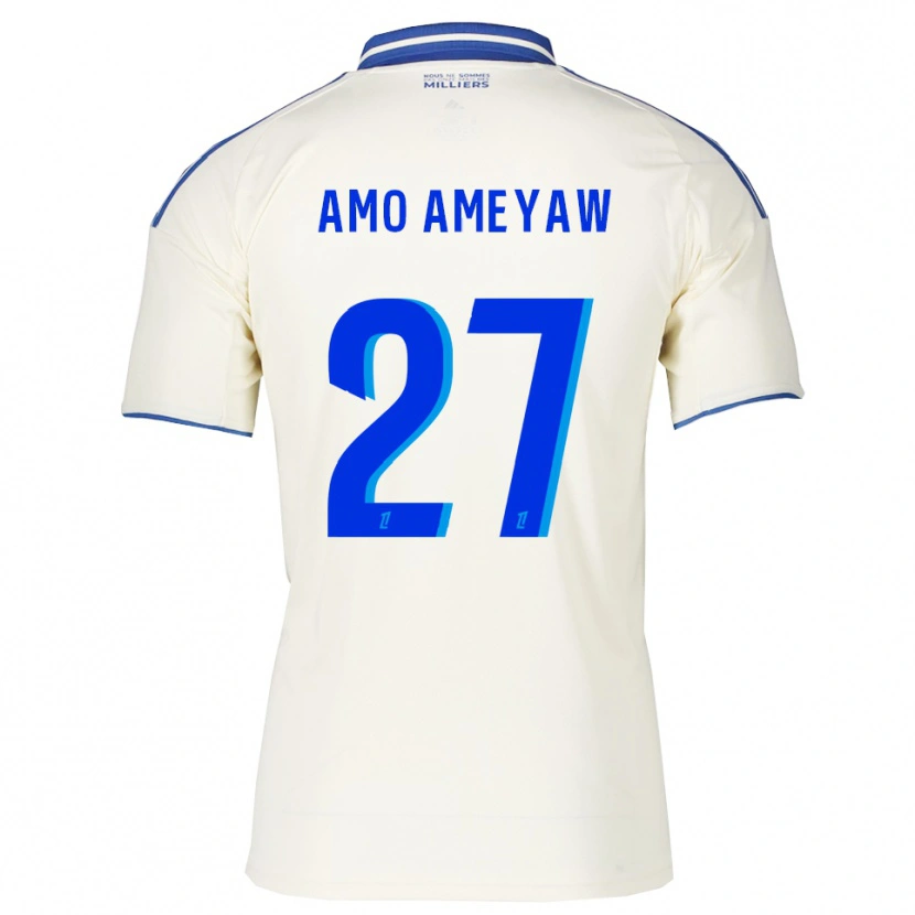 Danxen Män Samuel Amo-Ameyaw #27 Champagne Blå Bortatröja Matchtröjor 2025/26 Tröjor T-Tröja