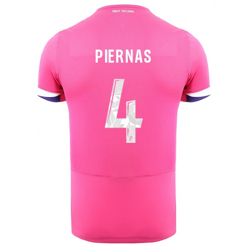 Danxen Män Gaëtan Bakhouche Piernas #4 Rosa Vit Bortatröja Matchtröjor 2025/26 Tröjor T-Tröja