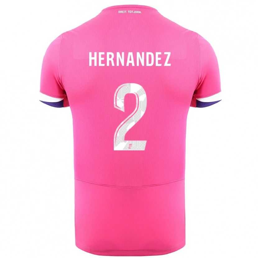Danxen Män Lucie Hernandez #2 Rosa Vit Bortatröja Matchtröjor 2025/26 Tröjor T-Tröja