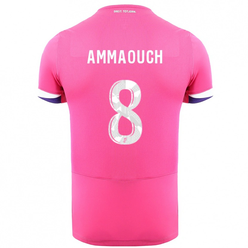 Danxen Män Aymen Amaaouch #8 Rosa Vit Bortatröja Matchtröjor 2025/26 Tröjor T-Tröja