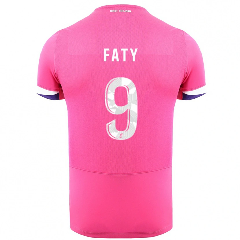 Danxen Män Enzo Faty #9 Rosa Vit Bortatröja Matchtröjor 2025/26 Tröjor T-Tröja