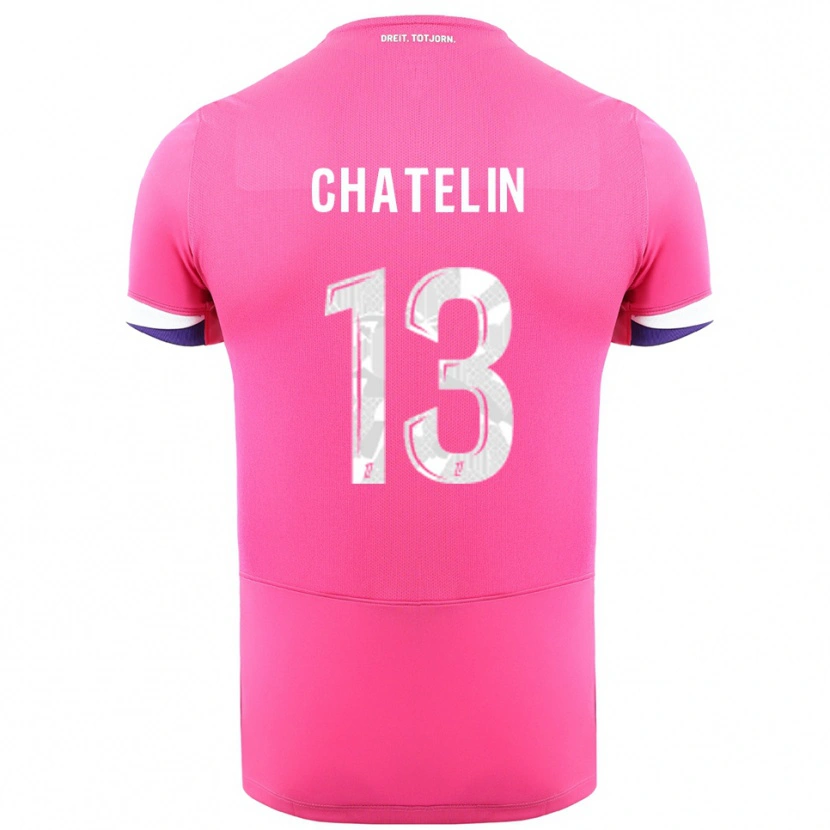 Danxen Män Delphin Chatelin #13 Rosa Vit Bortatröja Matchtröjor 2025/26 Tröjor T-Tröja