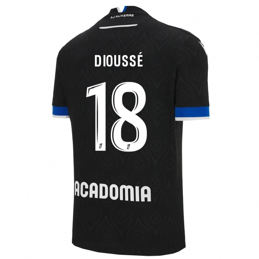 Danxen Män Assane Dioussé #18 Svart Vit Bortatröja Matchtröjor 2025/26 Tröjor T-Tröja