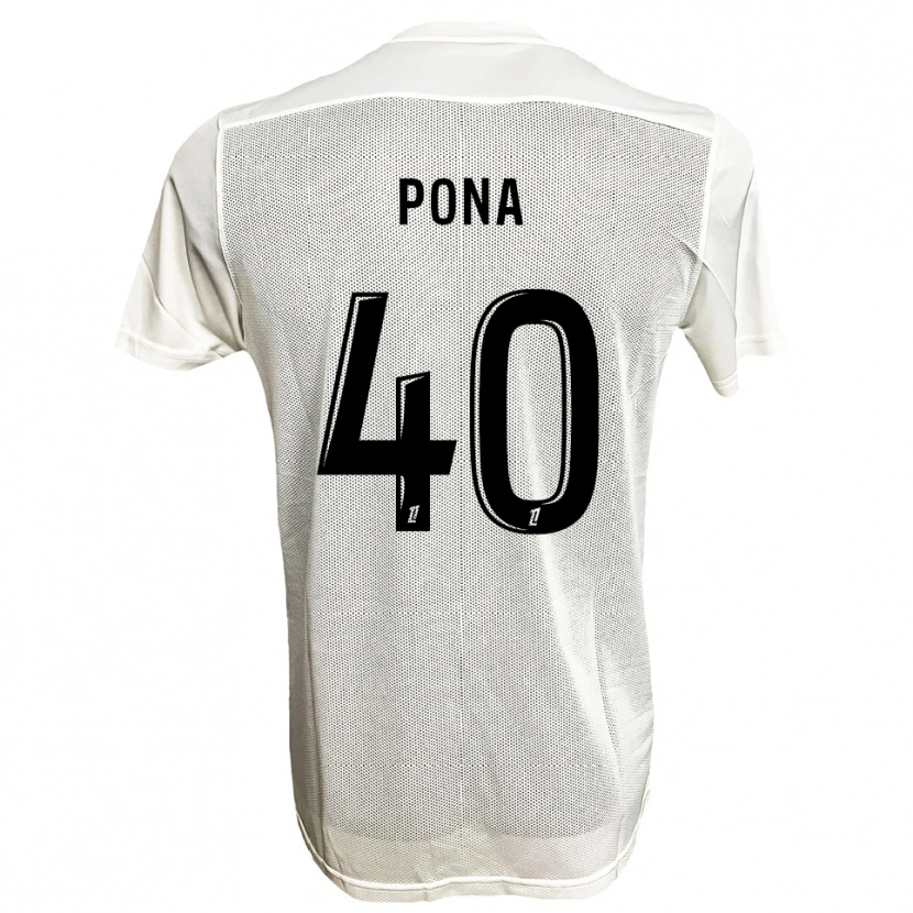 Danxen Män Oumar Pona #40 Svart Vit Bortatröja Matchtröjor 2025/26 Tröjor T-Tröja