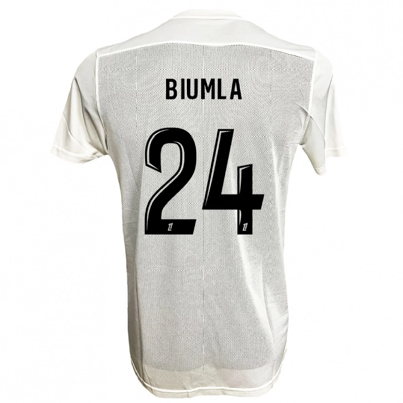 Danxen Män Emmanuel Biumla #24 Svart Vit Bortatröja Matchtröjor 2025/26 Tröjor T-Tröja