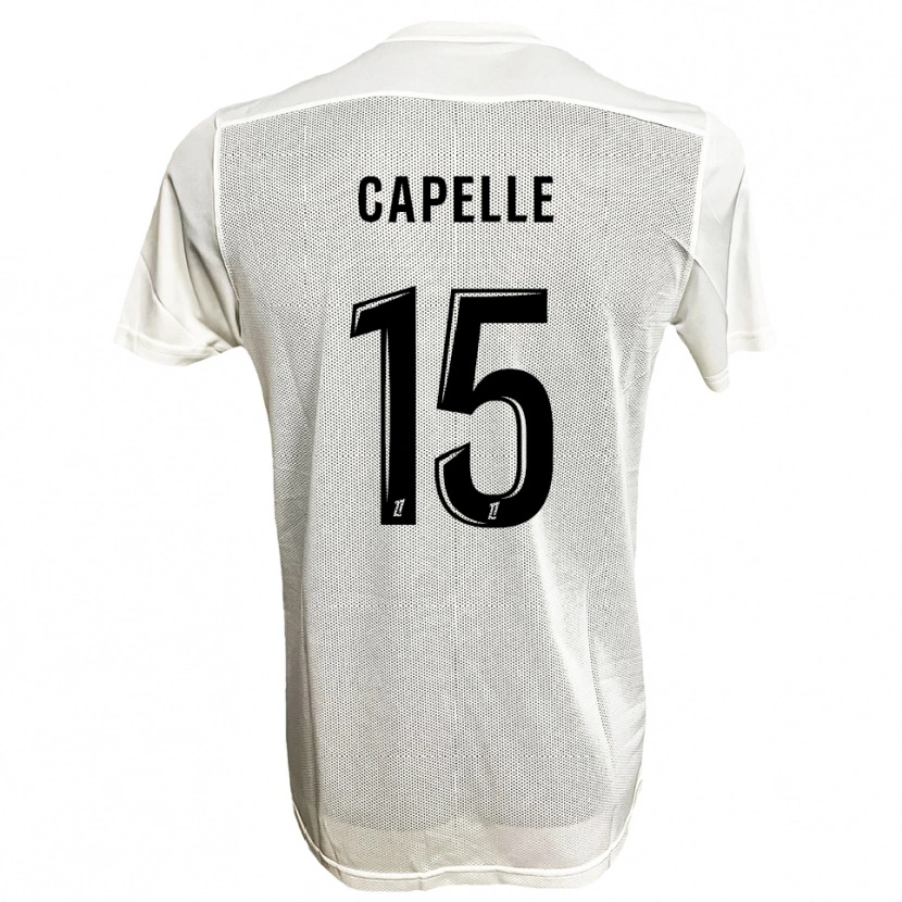 Danxen Män Pierrick Capelle #15 Svart Vit Bortatröja Matchtröjor 2025/26 Tröjor T-Tröja