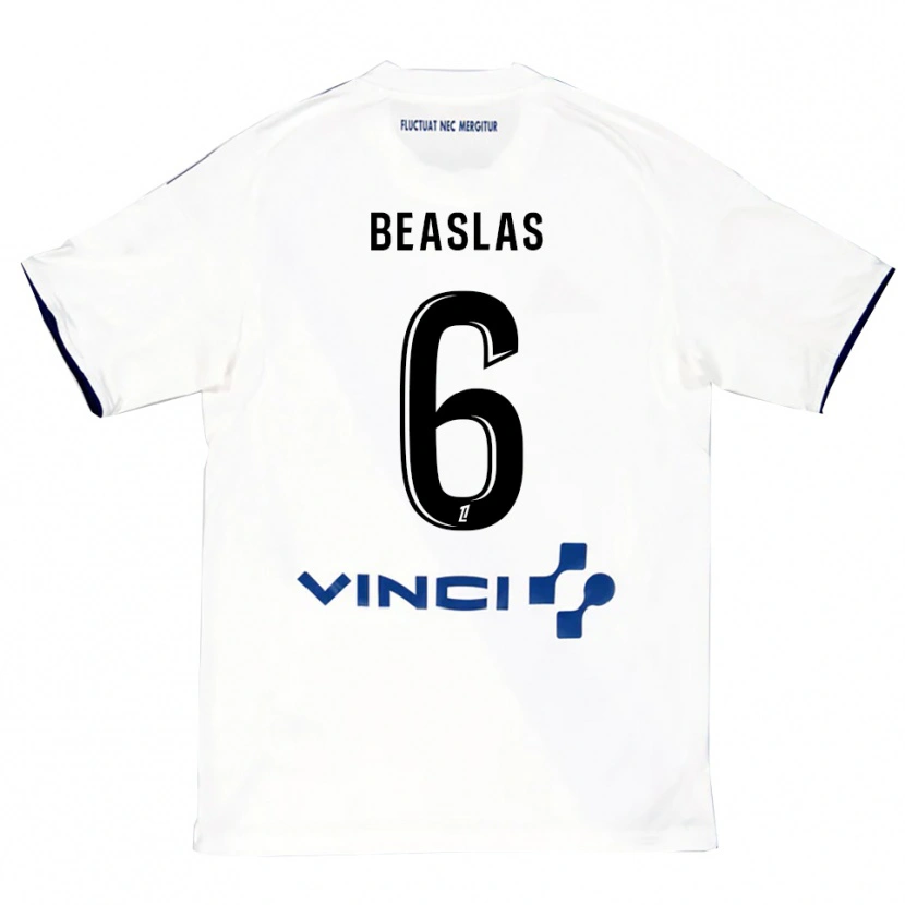 Danxen Män Matéo Beaslas #6 Vit Blå Bortatröja Matchtröjor 2025/26 Tröjor T-Tröja