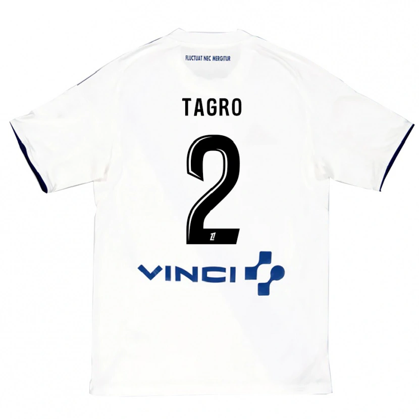 Danxen Män Lucas Tagro #2 Vit Blå Bortatröja Matchtröjor 2025/26 Tröjor T-Tröja