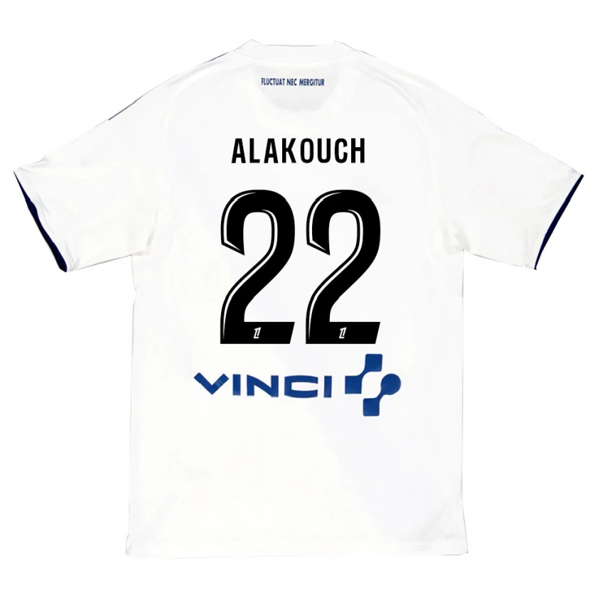 Danxen Män Sofiane Alakouch #22 Vit Blå Bortatröja Matchtröjor 2025/26 Tröjor T-Tröja