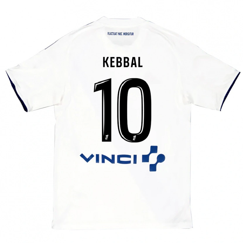 Danxen Män Ilan Kebbal #10 Vit Blå Bortatröja Matchtröjor 2025/26 Tröjor T-Tröja