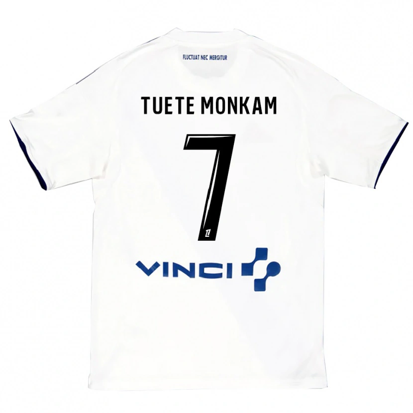 Danxen Män Malcolm Tuete Monkam #7 Vit Blå Bortatröja Matchtröjor 2025/26 Tröjor T-Tröja