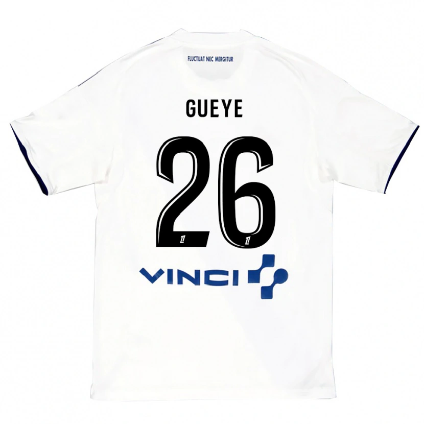 Danxen Män Lamine Gueye #26 Vit Blå Bortatröja Matchtröjor 2025/26 Tröjor T-Tröja