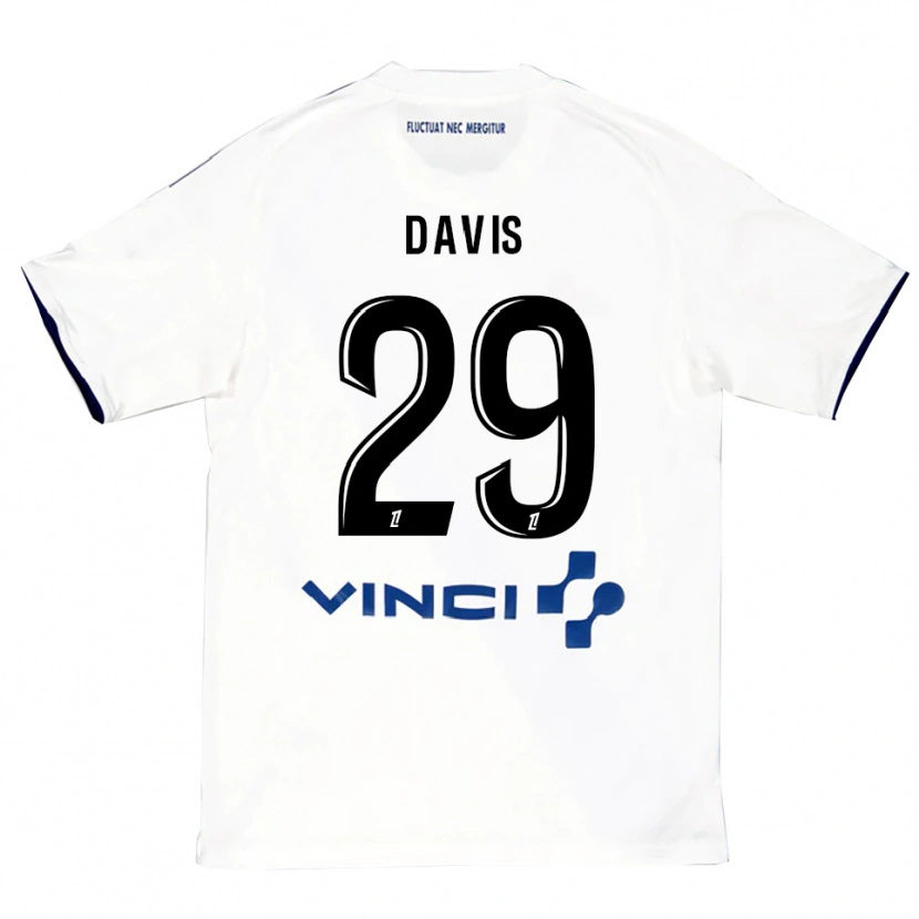 Danxen Män Deja Davis #29 Vit Blå Bortatröja Matchtröjor 2025/26 Tröjor T-Tröja